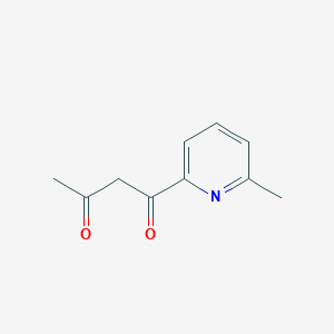 molecular formula C10H11NO2 B1395871 1-(6-甲基吡啶-2-基)丁烷-1,3-二酮 CAS No. 1020037-93-7