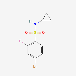 molecular formula C9H9BrFNO2S B1395883 4-bromo-N-cyclopropyl-2-fluorobenzenesulfonamide CAS No. 1055995-89-5