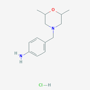 molecular formula C13H21ClN2O B1395891 {4-[(2,6-二甲基吗啉-4-基)甲基]苯基}胺盐酸盐 CAS No. 861095-86-5