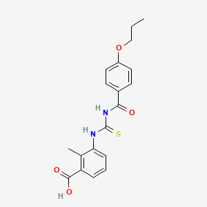 2-Methyl-3-[(4-propoxybenzoyl)carbamothioylamino]benzoic acid