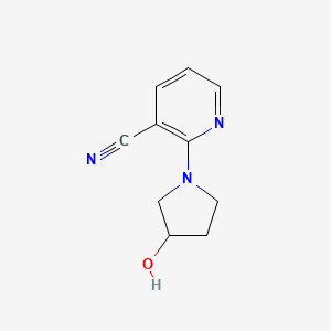 molecular formula C10H11N3O B13958929 2-(3-Hydroxypyrrolidin-1-yl)nicotinonitrile 