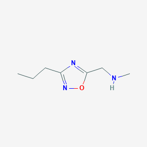 molecular formula C7H13N3O B13958948 Methyl-(3-propyl-[1,2,4]oxadiazol-5-ylmethyl)amine 