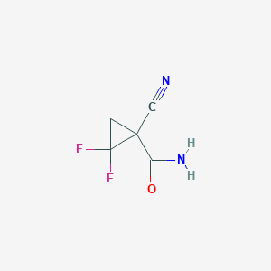 molecular formula C5H4F2N2O B13958973 1-Cyano-2,2-difluorocyclopropanecarboxamide 