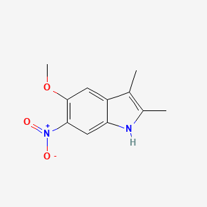 molecular formula C11H12N2O3 B13958990 5-Methoxy-2,3-dimethyl-6-nitro-1H-indole CAS No. 53918-83-5