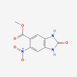 molecular formula C9H7N3O5 B1395905 methyl 6-nitro-2-oxo-2,3-dihydro-1H-1,3-benzodiazole-5-carboxylate CAS No. 205259-23-0