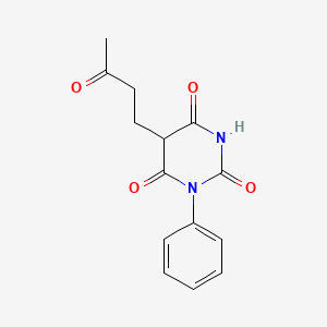 molecular formula C14H14N2O4 B13959091 Barbituric acid, 5-(3-oxobutyl)-1-phenyl- CAS No. 20942-22-7