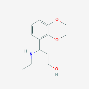 molecular formula C13H19NO3 B13959129 3-(2,3-Dihydrobenzo[b][1,4]dioxin-5-yl)-3-(ethylamino)propan-1-ol 