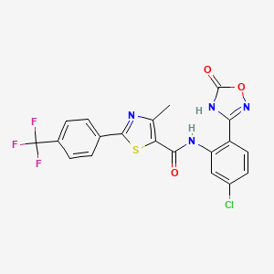 molecular formula C20H12ClF3N4O3S B13959133 4-Methyl-2-(4-trifluoromethyl-phenyl)-thiazole-5-carboxylic acid [5-chloro-2-(5-oxo-4,5-dihydro-[1,2,4]oxadiazol-3-yl)-phenyl]-amide 