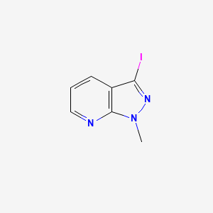 molecular formula C7H6IN3 B1395921 3-碘-1-甲基-1H-吡唑并[3,4-B]吡啶 CAS No. 685522-76-3