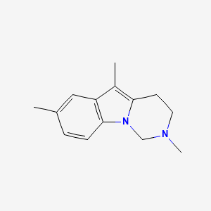 molecular formula C14H18N2 B13959212 2,5,7-trimethyl-3,4-dihydro-1H-pyrimido[1,6-a]indole CAS No. 61467-28-5