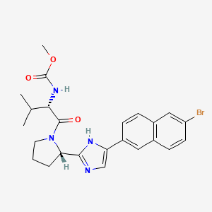 molecular formula C24H27BrN4O3 B13959229 methyl (S)-1-((S)-2-(5-(6-bromonaphthalen-2-yl)-1H-imidazol-2-yl)pyrrolidin-1-yl)-3-methyl-1-oxobutan-2-ylcarbamate 