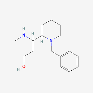 molecular formula C16H26N2O B13959234 3-(1-Benzylpiperidin-2-yl)-3-(methylamino)propan-1-ol 