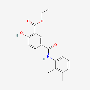 molecular formula C18H19NO4 B13959259 Benzoic acid, 5-(((2,3-dimethylphenyl)amino)carbonyl)-2-hydroxy-, ethyl ester CAS No. 38539-79-6