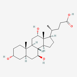 molecular formula C24H40O5 B13959288 3a,7b,12a-Trihydroxy-5a-Cholanoic acid CAS No. 63324-19-6