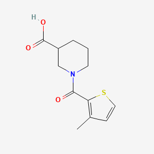 molecular formula C12H15NO3S B13959314 1-(3-Methylthiophene-2-carbonyl)piperidine-3-carboxylic acid 