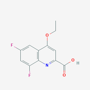 molecular formula C12H9F2NO3 B1395932 4-Ethoxy-6,8-difluoroquinoline-2-carboxylic acid CAS No. 1351843-49-6