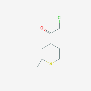 molecular formula C9H15ClOS B13959394 2-Chloro-1-(2,2-dimethylthian-4-yl)ethan-1-one CAS No. 88653-80-9