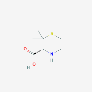 molecular formula C7H13NO2S B1395941 (R)-2,2-二甲基硫代吗啉-3-羧酸 CAS No. 774243-35-5