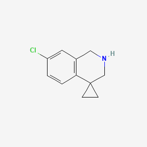 molecular formula C11H12ClN B1395942 7'-chloro-2',3'-dihydro-1'H-spiro[cyclopropane-1,4'-isoquinoline] CAS No. 885269-29-4
