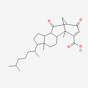 6,10-Methano-1H-cyclooct(e)indene-7-carboxylic acid, 3-(1,5-dimethylhexyl)-2,3,3a,4,5,5a,6,9,10,11,11a,11b-dodecahydro-3a,6-dimethyl-9,11-dioxo-