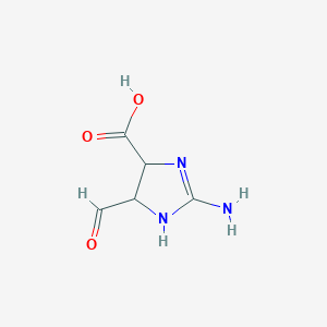 molecular formula C5H7N3O3 B13959431 2-amino-5-formyl-4,5-dihydro-1H-imidazole-4-carboxylic acid CAS No. 89179-94-2