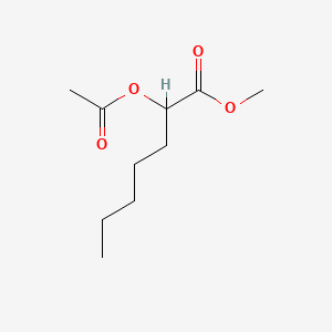 molecular formula C10H18O4 B13959457 Heptanoic acid, 2-(acetyloxy)-, methyl ester CAS No. 56196-51-1