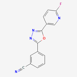 molecular formula C14H7FN4O B13959478 3-(5-{6-Fluoro-pyridin-3-yl}-[1,3,4]oxadiazol-2-yl)-benzonitrile 