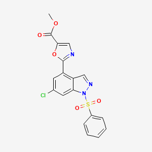 2-[6-chloro-1-(phenylsulfonyl)-1H-indazol-4-yl]-5-Oxazolecarboxylic acid methyl ester