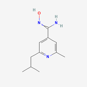 molecular formula C11H17N3O B13959560 N-hydroxy-2-isobutyl-6-methyl-isonicotinamidine 