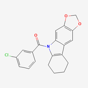 5H-1,3-DIOXOLO(4,5-b)CARBAZOLE, 6,7,8,9-TETRAHYDRO-5-(m-CHLOROBENZOYL)-