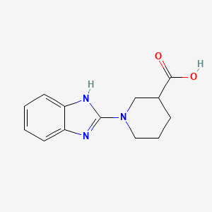 molecular formula C13H15N3O2 B13959572 1-(1H-benzo[d]imidazol-2-yl)piperidine-3-carboxylic acid 