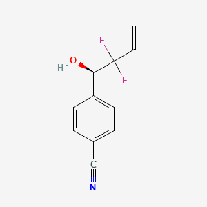 molecular formula C11H9F2NO B13959609 4-[(1R)-2,2-Difluoro-1-hydroxy-3-buten-1-yl]benzonitrile 