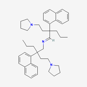 molecular formula C42H55N3 B13959661 1,1'-(delta,delta'-Nitriloditetramethylene)bis(gamma-(1-naphthyl)-gamma-propylpyrrolidine) CAS No. 33310-54-2