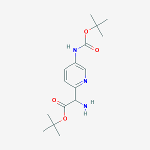 Tert-butyl 2-amino-2-[5-[(2-methylpropan-2-yl)oxycarbonylamino]pyridin-2-yl]acetate