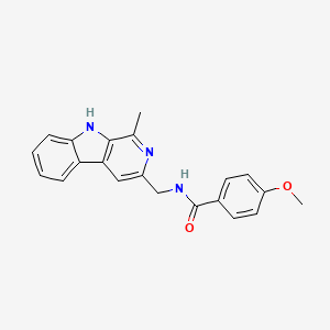 9H-Pyrido(3,4-b)indole, 3-(4-methoxybenzamidomethyl)-1-methyl-