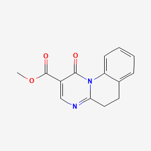 molecular formula C14H12N2O3 B13959744 1H-Pyrimido[1,2-a]quinoline-2-carboxylic acid, 5,6-dihydro-1-oxo-, methyl ester CAS No. 64399-33-3