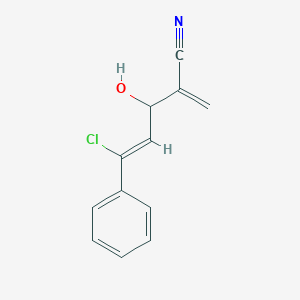 molecular formula C12H10ClNO B13959823 (Z)-5-Chloro-3-hydroxy-2-methylene-5-phenylpent-4-enenitrile CAS No. 1219452-64-8