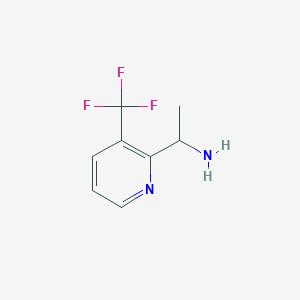 molecular formula C8H9F3N2 B1395987 1-[3-(Trifluoromethyl)pyridin-2-yl]ethanamine CAS No. 1270418-28-4