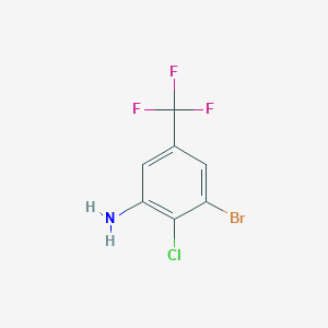 molecular formula C7H4BrClF3N B1396000 3-Bromo-2-chloro-5-(trifluoromethyl)aniline CAS No. 1805577-17-6