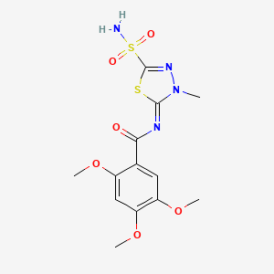 3-Methyl-2-(2,4,5-trimethoxybenzoylimino)-delta(sup 4)-1,3,4-thiadiazoline-5-sulfonamide