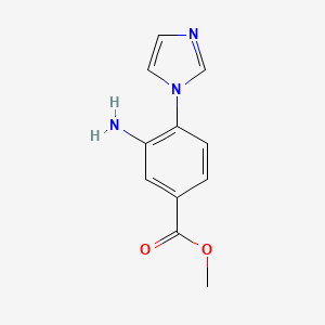 molecular formula C11H11N3O2 B1396007 Methyl 3-amino-4-(1h-imidazol-1-yl)benzoate CAS No. 141388-49-0