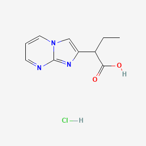 molecular formula C10H12ClN3O2 B1396008 2-Imidazo[1,2-a]pyrimidin-2-ylbutanoic acid hydrochloride CAS No. 1332530-87-6