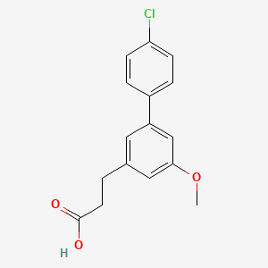 molecular formula C16H15ClO3 B13960148 3-Biphenylpropionic acid, 4'-chloro-5-methoxy- CAS No. 61888-68-4