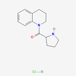 molecular formula C14H19ClN2O B1396017 3,4-Dihydro-1(2H)-quinolinyl(2-pyrrolidinyl)-methanone hydrochloride CAS No. 1246172-71-3
