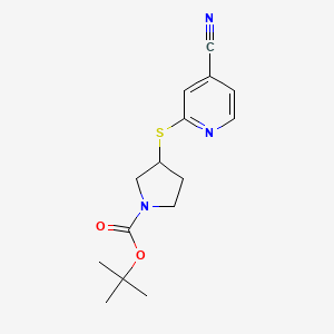 molecular formula C15H19N3O2S B13960171 3-(4-Cyano-pyridin-2-ylsulfanyl)-pyrrolidine-1-carboxylic acid tert-butyl ester 