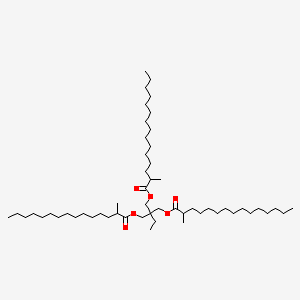 molecular formula C54H104O6 B13960220 2-Ethyl-2-(((2-methyl-1-oxopentadecyl)oxy)methyl)propane-1,3-diyl bis(2-methylpentadecanoate) CAS No. 53896-07-4