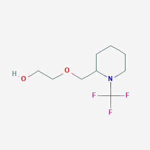 molecular formula C9H16F3NO2 B13960221 2-((1-(Trifluoromethyl)piperidin-2-yl)methoxy)ethanol 