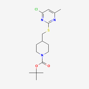 molecular formula C16H24ClN3O2S B13960244 4-(4-Chloro-6-methyl-pyrimidin-2-ylsulfanylmethyl)-piperidine-1-carboxylic acid tert-butyl ester 