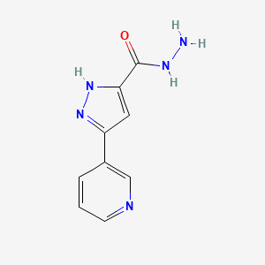 molecular formula C9H9N5O B1396031 5-(Pyridin-3-YL)-1H-pyrazole-3-carbohydrazide CAS No. 23424-35-3