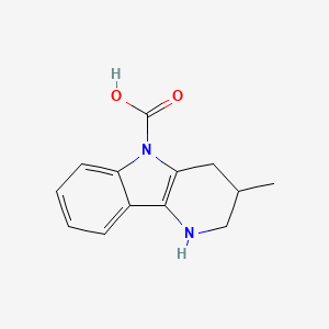 B13960347 3-Methyl-1,2,3,4-tetrahydro-5H-pyrido(3,2-b)indole-5-carboxylic acid CAS No. 63869-96-5